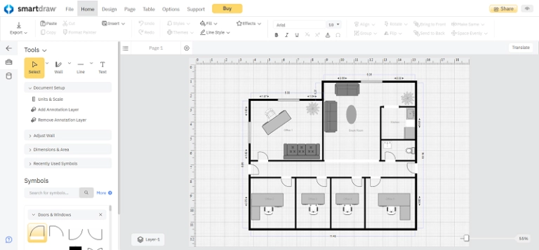 SmartDraw, CAD online gratis